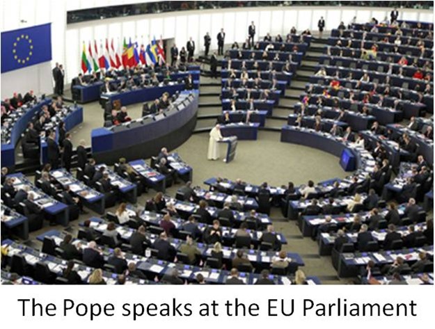 Pope speaks to the EU Parliament