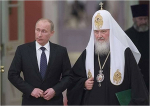 Vladimir Putin and Russian Orthodox Patriarch Kirill 