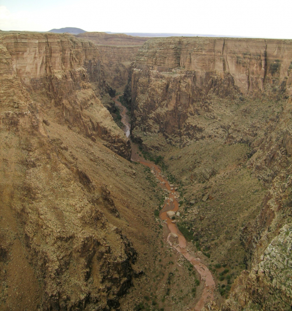 The narrow valley of the Little Colorado River Valley at a scenic overlook at milepost 285.7 on highway 64.