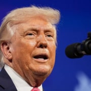 President Donald Trump speaking on NATO