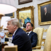 President Donald Trump with Mark Rutte is the Secretary General of NATO